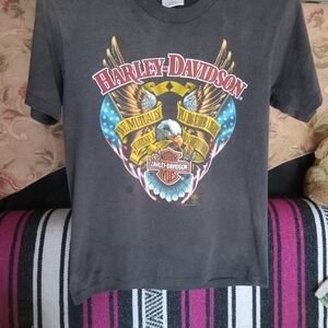Harley-Davidson Black Short Sleeve Tee with Eagle Graphic